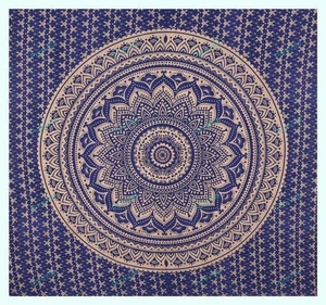 Cotton Bedspread Tapestry Flower Bed Cover Hippie Gypsy Bohemian Room Decor - Picture 1 of 6