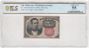Fr. 1266 10¢ 5th Issue Fractional Currency PCGS AU55 - Picture 1 of 2
