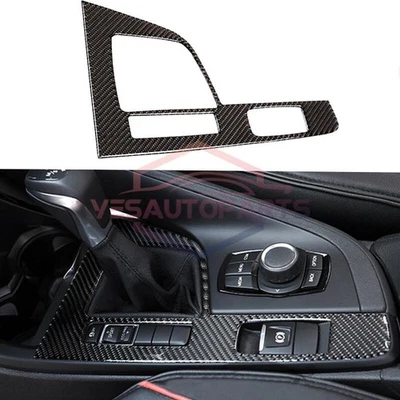 Cubierta de panel de cambio de marchas de coche de fibra de carbono decoración para BMW X1 X2 F48 2016-2021 Foto 1 de 4
