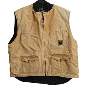 Berne Men’s Workwear Canvas Duck Vest Sherpa Lined Vintage Distressed Large - Picture 1 of 8