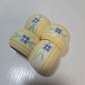 Pfaltzgraff Summer BreezeWood Napkin Rings Set Of 4 - Picture 1 of 3