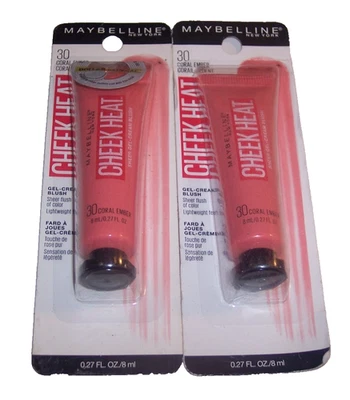 2 of Maybelline CHEEK HEAT Gel Cream Blush #30 Coral Ember SEALED SHELFPULLS M7 - Image 1 of 2