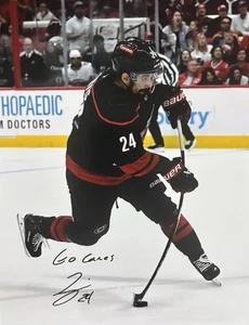 Seth JARVIS Signed 8x10 Photo! CAROLINA HURRICANES W/ “GO CANES” W/COA - Picture 1 of 2