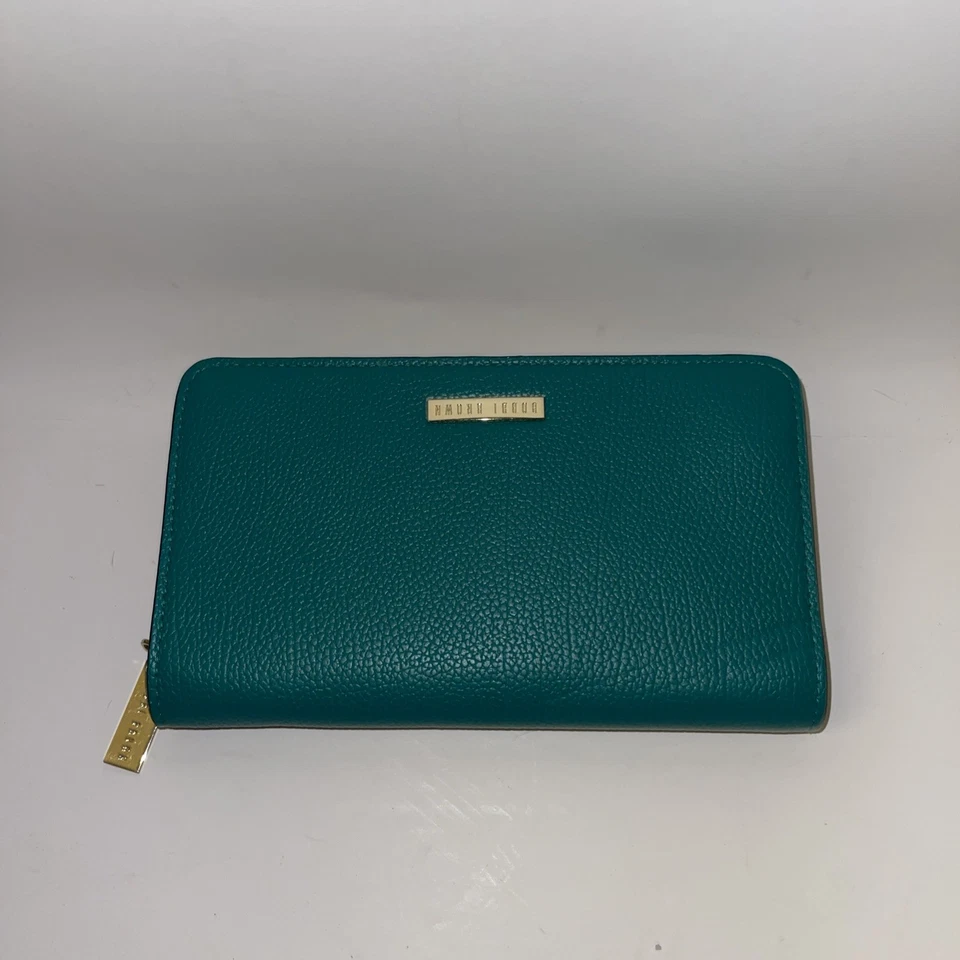 Estuche para brochas de maquillaje cosmético Bobbi marrón bolso de cuero sintético verde Foto 1 de 4