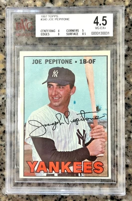 Joe Pepitone 1967 Topps #340 en muy buena condición 4,5 Yankees Foto 1 de 2
