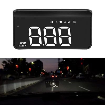 Digital GPS Tachometer Head Up Display MPH/KM Übergeschwindigkeit Müde Warnalarm - Bild 1 von 4
