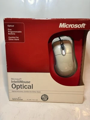 Microsoft IntelliMouse Optical USB/PS2 Mouse, Five Programmable Buttons NIB - Image 1 of 4