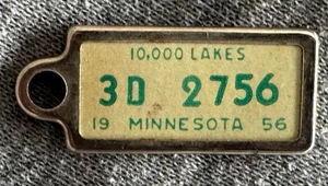 Free Shipping 1956 Minnesota DAV Tag Keychain License Plate - Picture 1 of 2
