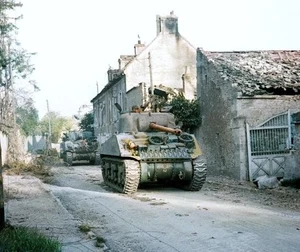 Sherman VC Firefly “El Hamma” In Escoville – Normandy July 1944 Two Photo Set - Picture 1 of 6