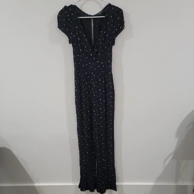 American Eagle 女式连身裤 Xs 花卉黑色纱布小屋 — 第 1/4 张图片