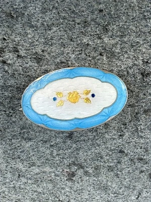 Spilla smaltata in argento sterling Gustav Gaudernack Norvegia norvegese... - Immagine 1 di 4