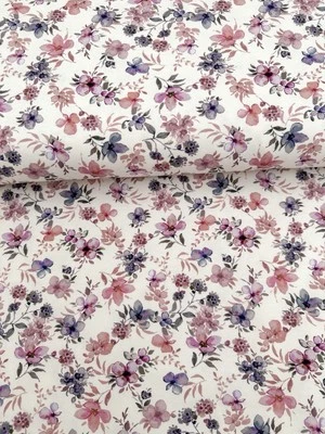 Jersey stoff baumwolljersey Hortensien & Blumen Meterware GOTS - Bild 1 von 3