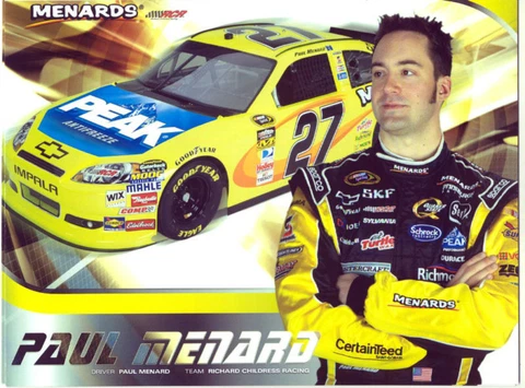 PAUL MENARD 2011 PEAK #27 SPRINT CUP POSTCARD Cover