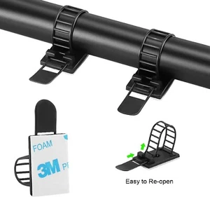50 Adjustable Adhesive Cable Clips 3" Nylon Straps 3M Tape Stick-On Management - Picture 1 of 5