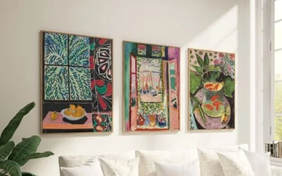 Conjunto de 3 estampas de arte Matisse, impressionismo moderno, decoração de arte de parede para casa, obra de arte - Imagem 1 de 4