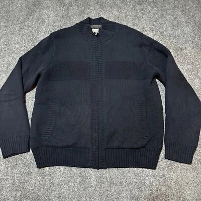 Boston Traders Jacket Mens Large Navy Full Zip Mock Neck Ribbed Cuffs Hem Pocket - Image 1 of 4