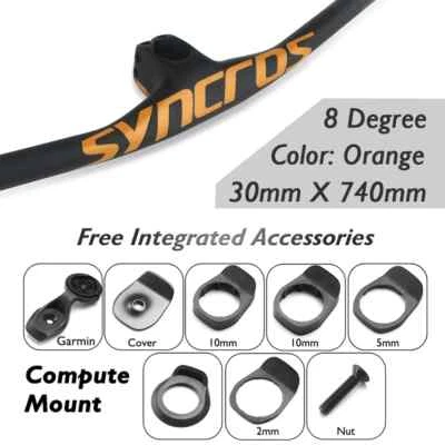 Full Carbon Mountain Bike Integrated Handlebar with Stem 8 Degree 30/40/50mm - Image 1 of 4