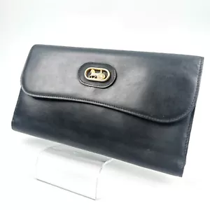 CELINE Wallet Horse Carriage Black Leather JAPAN ** RARE! ** - Picture 1 of 19