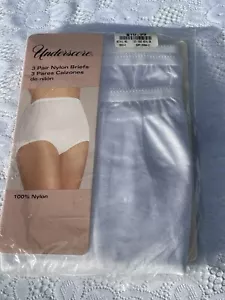 3er Pack Damen Gr. 6 UNDERSCORE Nylon Oma Höschen weiß Pilz Zwickel - Bild 1 von 4