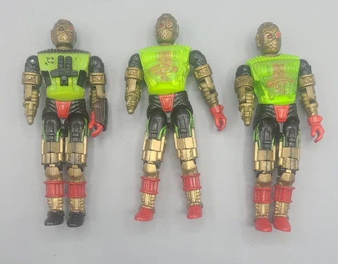 3 x 1992 Overkill V1 Gi Joe 3.75 Action Figure Loose Army Troop builder lot Cover