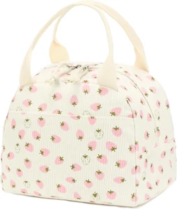 Lunch Bag for Women Men Cute Corduroy Lunch Tote Bags Reusable Insulated Lunch B - Picture 1 of 12