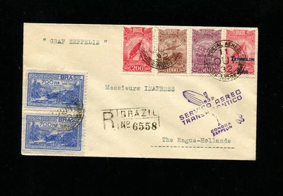 Zeppelin Sieger 190va Mi284Ac 1932 8º Vuelo Sudamérica Brasil a Países Bajos Foto 1 de 2