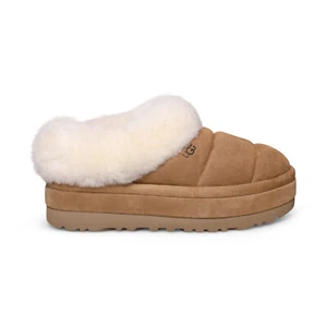 UGG TAZZLITA CHESTNUT SUEDE SHEARLING LINED PLATFROM WOMEN'S SLIPPERS SIZE US 5 - Picture 1 of 5
