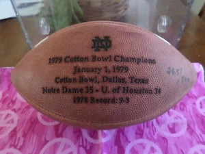 Joe Montana Signed Wilson Football 1979 Cotton Bowl with Case Upper Deck Sticker - Picture 1 of 7