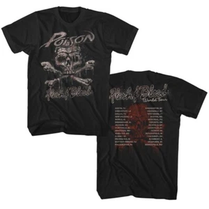 Poison Flesh & Blood World Tour Herren T-Shirt 80er Rock Musik Band Merch - Bild 1 von 4