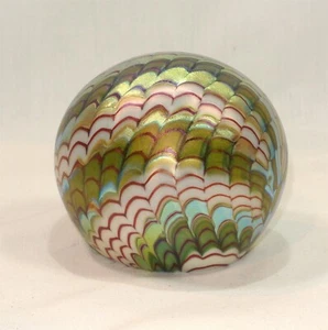 ORIENT & FLUME Art Glass Paperweight Pulled Feathers 1981 John DeWitt - Picture 1 of 8