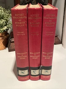 SOVIET DOCUMENTS ON FOREIGN POLICY Set 3 Volumes Ex Library ROYAL INSTITUTE - Picture 1 of 8