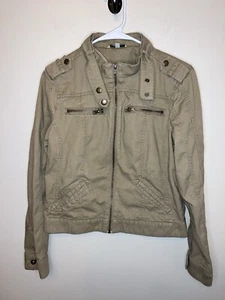 Marks And Spencer Indigo Collection Khaki Military Jacket Size 12 UK 14US EUC - Picture 1 of 9