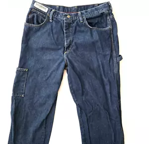 Bulwark FR Carpenter Jeans Men Size 38x38 Blue Denim Relaxed Fit Fire Resistant - Foto 1 di 13