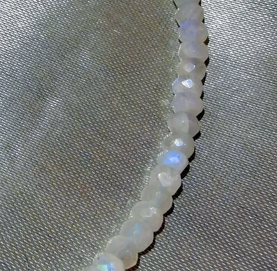 Kette Regenbogen Mondstein - 925 Silber - 55 Karat - 42 cm -Labradorit - - Bild 1 von 3