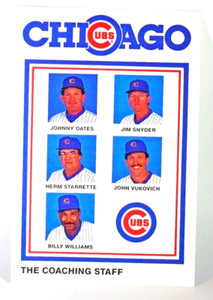 1987 David Berg Cubs Coaching Staff-  Baseball Card - EX +