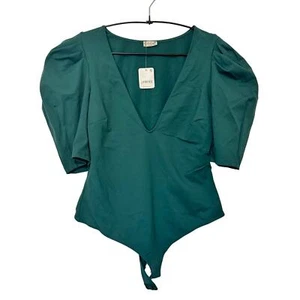 Free People Va Va Voom Green Bodysuit NWT Size Large - Picture 1 of 9
