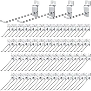 50 Pcs Slatwall Hooks 4/6 Inch Slatwall Accessories Heavy Duty Slat Wall Hanging - Picture 1 of 7