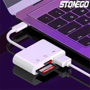 Adaptateur caméra USB 3 en 1 Lightning vers carte SD & TF pour iPhone iPad prise flash - Photo 1 sur 6