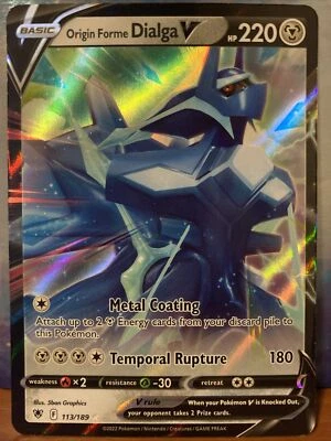 113/189 Origin Forme Dialga V - Pokemon SWSH10 Astral Radiance M/NM - New - Image 1 of 2