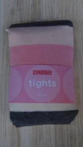Gymboree Girls Prima Ballerina pink gray striped Tights Size 8 to 9 - Picture 1 of 1