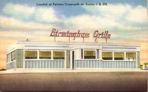 Vintage Postcard Birmingham Grille Diner Restaurant Near Wilmington Delaware A1