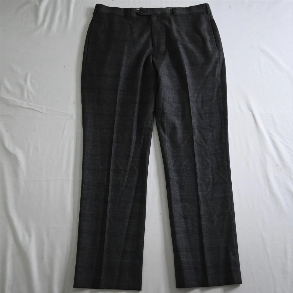 Pantalones de vestir Brooks Brothers 34x30 grises a cuadros Glenn lana regente para hombre Foto 1 de 4