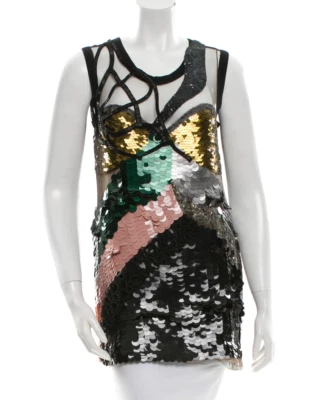 SPECTACULAR VERA WANG COLLECTION TOP/MINI DRESS SHOWSTOPPER!! - Image 1 of 4