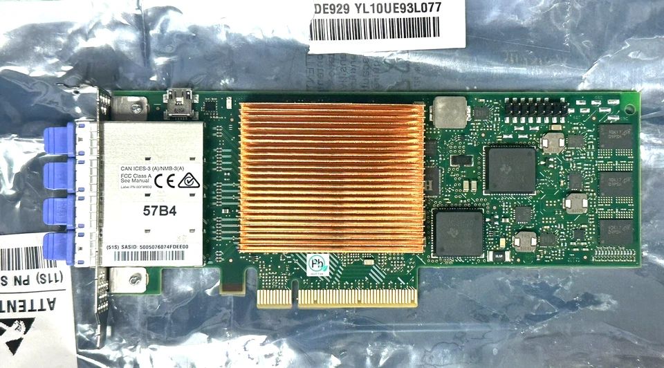 New IBM 02DE927 PCIE-3 4-PORT 6G SAS ADAPTER 57B4 - Image 1 of 3