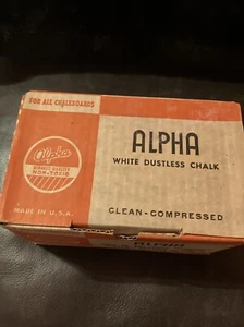 Vintage ALPHA Weber Costello USA White Dustless Bl CHALK LG BOX  Chalkboard - Picture 1 of 7