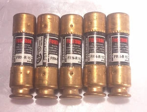 FUSIBLE BUSSMANN FRN-R-5 RK5 TIME DELAY 15A - LOTE DE 5 - Imagen 1 de 1