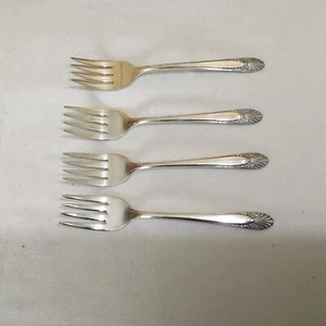 Crown Silverplate Radiance Salad Forks Set of 4 6” G16 - Picture 1 of 5