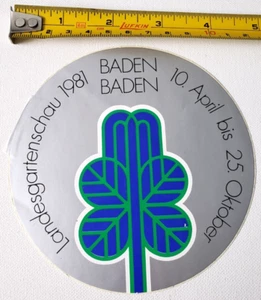 Pegatina vintage Landesgartenschau 1981 BADEN años 80 publicidad alemana - Imagen 1 de 3