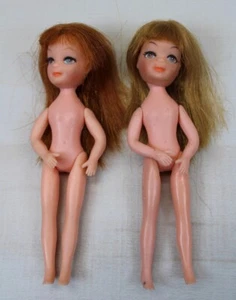 1967 Uneeda Tiny Teens Puppe Lot nackte 2 Puppen blond rothaarig - Bild 1 von 6