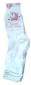 Girls White Socks - With Silver Lurex Design - 7 Pairs - 12.5-3.5 - Brand New - Picture 1 of 1